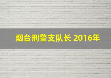 烟台刑警支队长 2016年